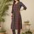 Geometric Printed Shirt Collar  Cotton Straight Kurta With Trnousers