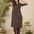 Geometric Printed Shirt Collar  Cotton Straight Kurta With Trnousers