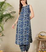 Women Printed Regular  Cotton Kurta with Salwar