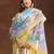 Women Ethnic Motifs Printed Regular Thread Work Linen Kurta with Trousers & With Dupatta