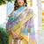 Women Ethnic Motifs Printed Regular Thread Work Linen Kurta with Trousers & With Dupatta