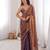 Wine color silk blend embroidered work saree with un-stitched blouse