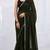 Mehendi color star georgette pre-draped saree with un-stitched blouse