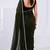 Mehendi color star georgette pre-draped saree with un-stitched blouse