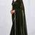 Mehendi color star georgette pre-draped saree with un-stitched blouse