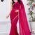 Pink color star georgette pre-draped saree with un-stitched blouse