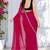 Pink color star georgette pre-draped saree with un-stitched blouse