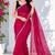 Pink color star georgette pre-draped saree with un-stitched blouse