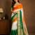 Multicolor kora organza jacquard soft digital print saree with un-stitched blouse