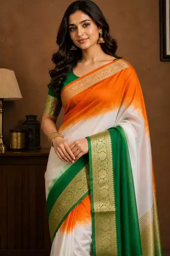 Multicolor kora organza jacquard soft digital print saree with un-stitched blouse