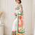 White color linen cotton digital printed saree with un-stitched blouse