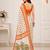 White color linen cotton digital printed saree with un-stitched blouse