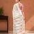 White color linen cotton digital printed saree with un-stitched blouse