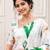 White color linen cotton digital printed saree with un-stitched blouse