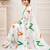 White color linen cotton digital printed saree with un-stitched blouse