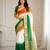White color kora oregenza jacquard soft digital print saree with un-stitched blouse
