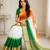 White color kora oregenza jacquard soft digital print saree with un-stitched blouse