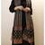 Black viscose chanderi solid kurta pant set with printed chanderi silk blend dupatta