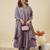 Lavender vichitra silk blend embroidery kurta pant set with embroidered silk blend dupatta