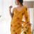 Yellow net embroidered aari work heavy look ethnic saree with blouse