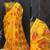 Yellow net embroidered aari work heavy look ethnic saree with blouse
