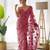 Pink net embroidered aari work heavy look ethnic saree with blouse