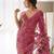 Pink net embroidered aari work heavy look ethnic saree with blouse