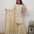 Cream chinon silk blend embroidery kurta sharara set with jacquard silk blend dupatta