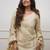 Cream chinon silk blend embroidery kurta sharara set with jacquard silk blend dupatta