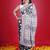 Black faux georgette embroidered thread work heavy look ethnic saree with blouse