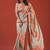 Sea green silk embroidered sequins work heavy look ethnic saree with blouse