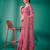 Pink net embroidered thread work heavy look ethnic saree with blouse