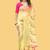 Yellow organza embroidered zari woven heavy look ethnic saree with blouse