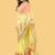 Yellow organza embroidered zari woven heavy look ethnic saree with blouse