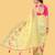 Yellow organza embroidered zari woven heavy look ethnic saree with blouse