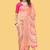 Peach organza embroidered zari woven heavy look ethnic saree with blouse