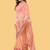 Peach organza embroidered zari woven heavy look ethnic saree with blouse
