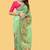 Green organza embroidered zari woven heavy look ethnic saree with blouse