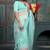Teal organza embroidered zari woven heavy look ethnic saree with blouse
