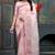 Pink organza embroidered zari woven heavy look ethnic saree with blouse