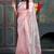 Pink organza embroidered zari woven heavy look ethnic saree with blouse