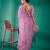 Purple organza embroidered sequins work heavy look ethnic saree with blouse