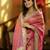 Pink tissue embroidered zari work heavy look ethnic saree with blouse