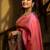 Pink tissue embroidered zari work heavy look ethnic saree with blouse