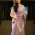 Lavender tissue embroidered zari work heavy look ethnic saree with blouse