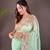 Green silk embroidered thread work heavy look ethnic saree with blouse