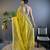 Yellow georgette embroidered thread work heavy look ethnic saree with blouse