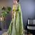 Green georgette embroidered thread work heavy look ethnic saree with blouse