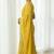 Yellow georgette embroidered thread work heavy look ethnic saree with blouse