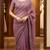 Purple georgette embroidered thread work heavy look ethnic saree with blouse